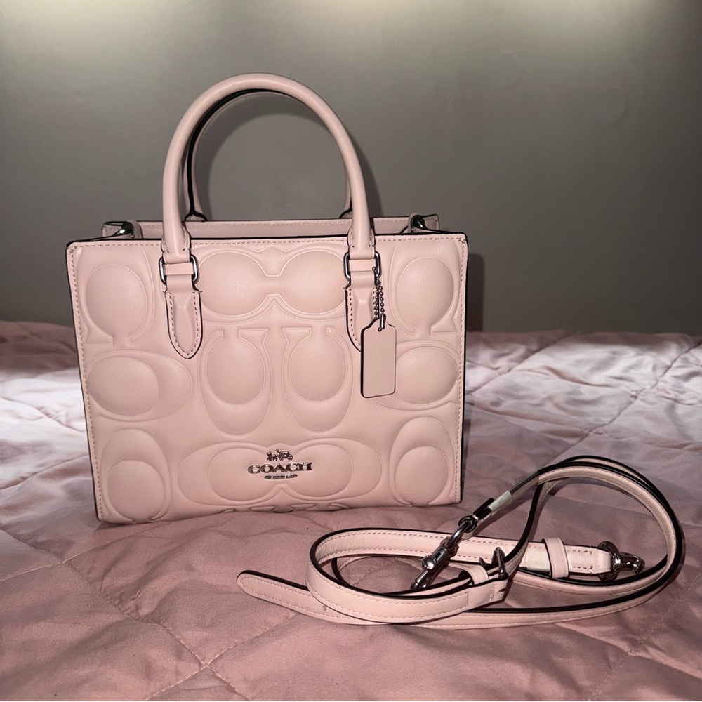 Coach Small Maggie Tote Blush In Signature Leather Blush